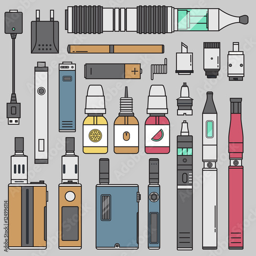 Vaping set vector.