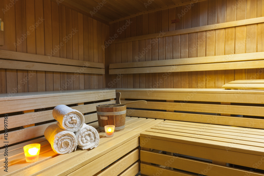 Bio-Sauna mit Farbwechsel Stock Photo | Adobe Stock