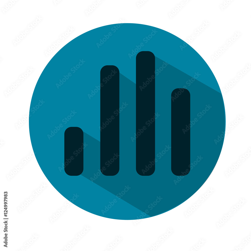 Obraz premium Vector Illustration of a Music Equalizer. Music Volume Equalizer icon flat. Player icon. Voice icon. Blue flat icon