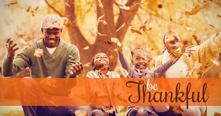 Composite image of thanksgiving greeting text