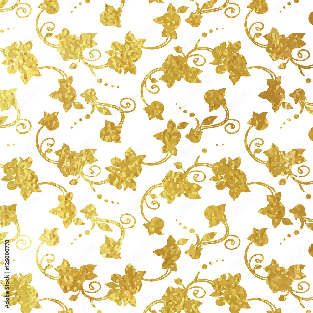Fototapeta premium Flower golden foil design