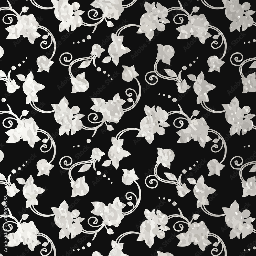 Obraz premium Flower silver foil design