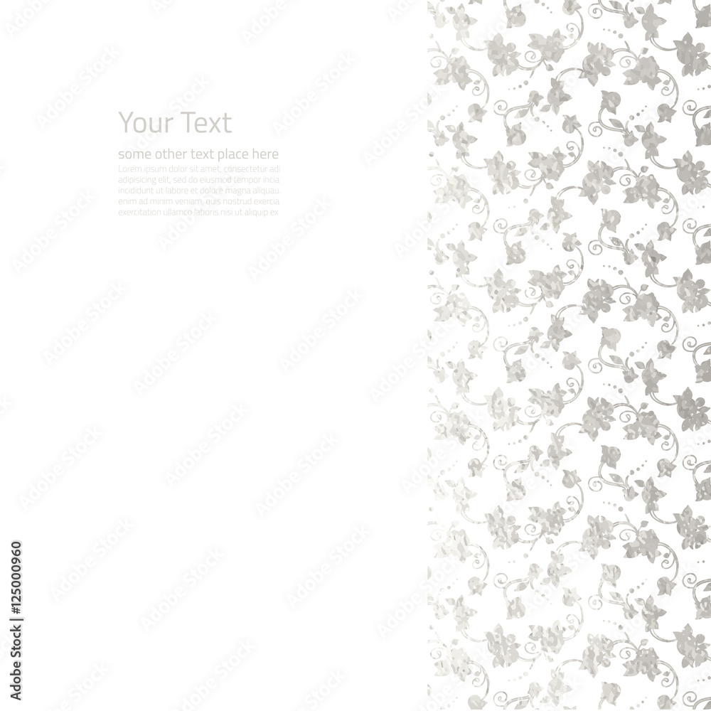 Fototapeta premium Flower silver foil design