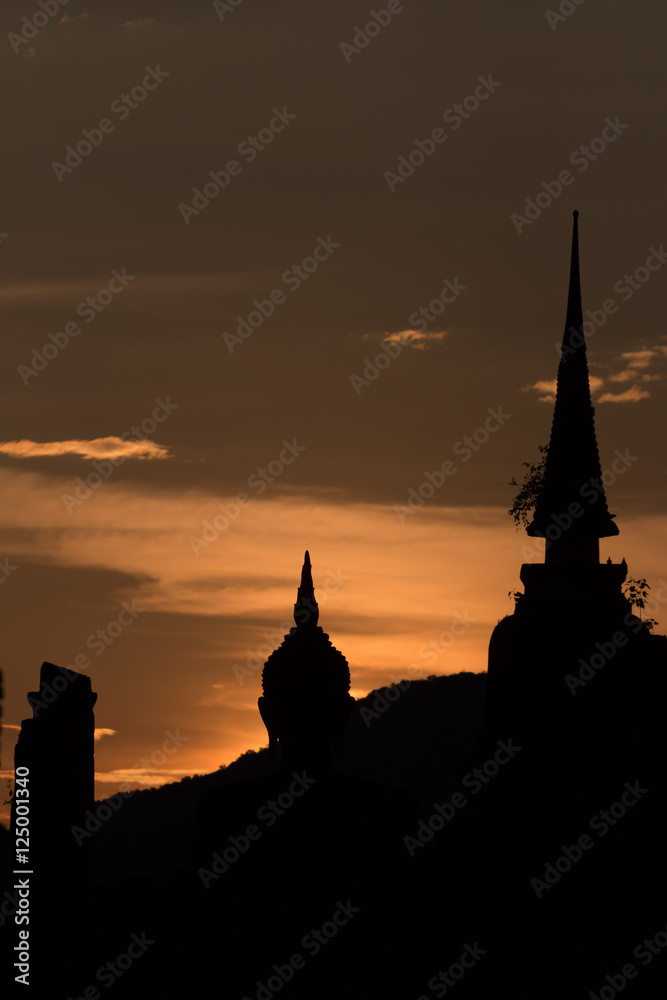 Obraz premium Park historyczny Sukhothai, Sukhothai Tajlandia.