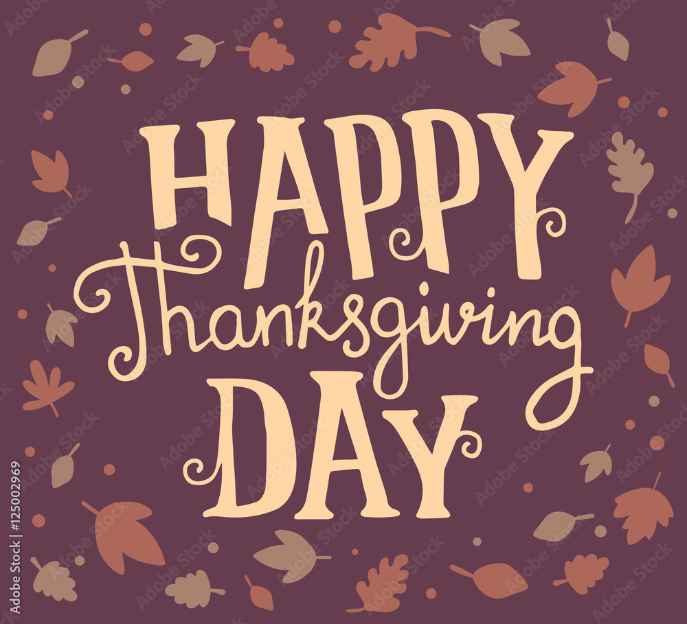 Vector thanksgiving illustration with text happy thanksgiving da
