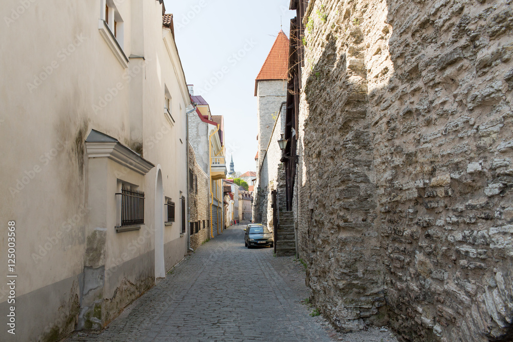 Fototapeta premium european old city street