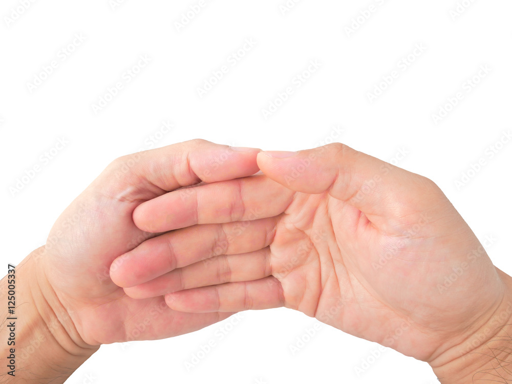 Left hand hold right hand gesture for meditation, focusing on so Left hand hold right hand gesture for meditation, focusing on so