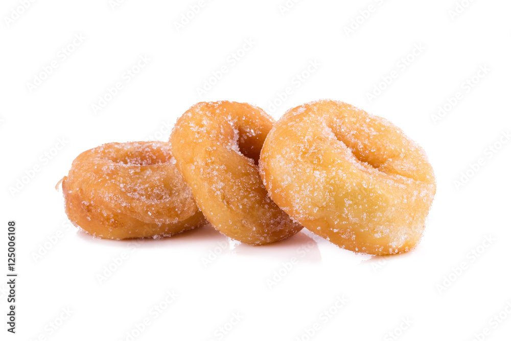 Sugary donut isolated on a white background