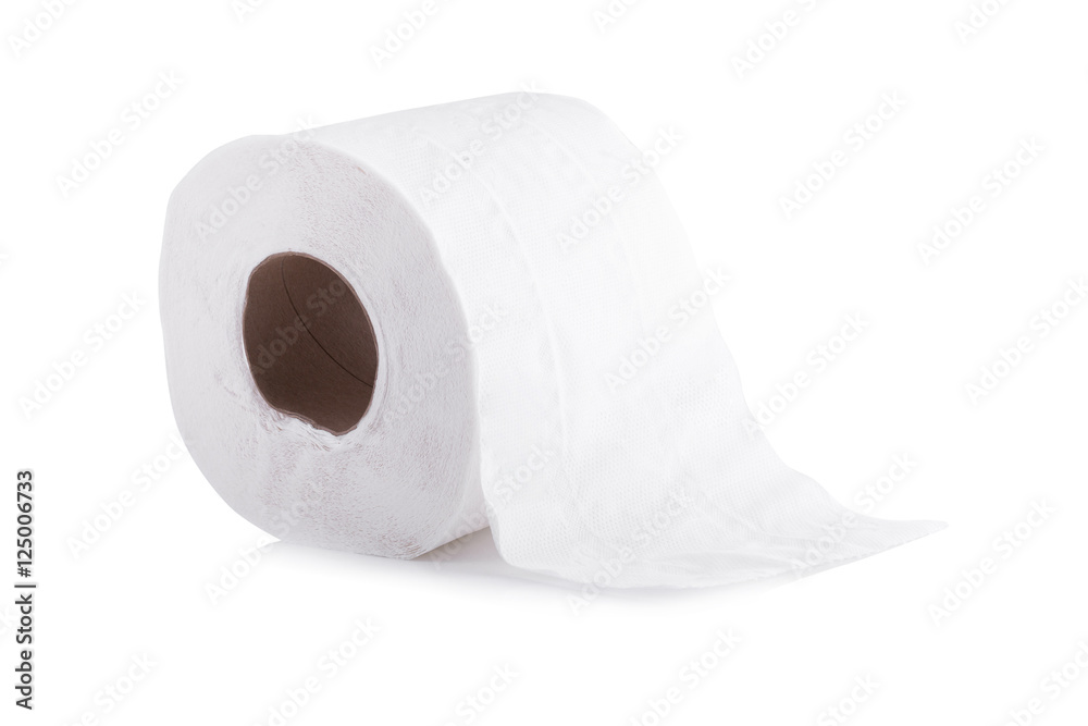 Roll Of Toilet Paper Isolated On White Background.
