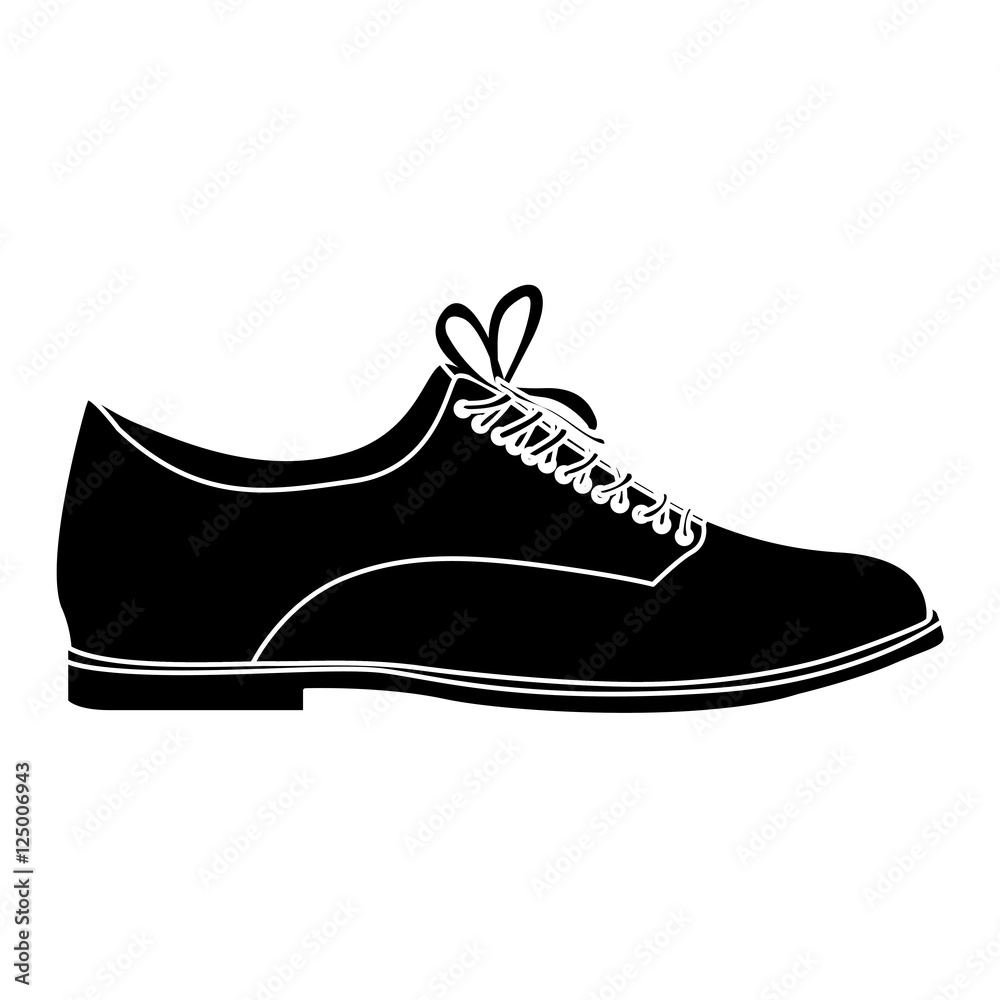 classic lace shoe icon image vector illustration design 