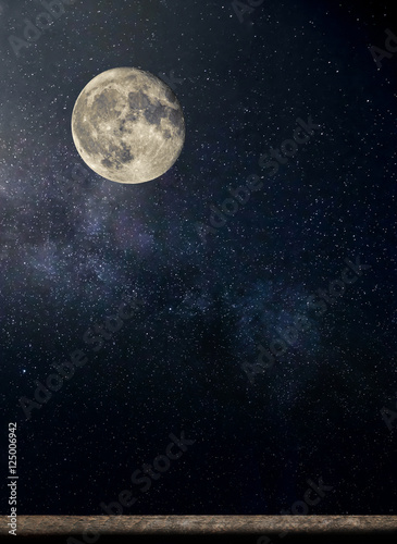 starry night and moon