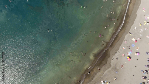 Overhead view of beautiful beach in summer