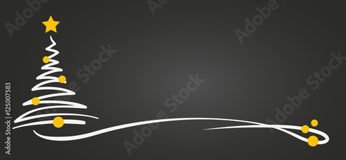 christmas tree golden star dark background
