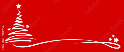red background christmas tree stars