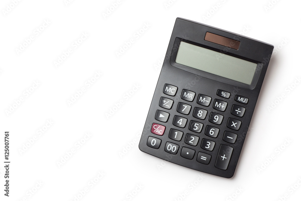 calculator on white background - obrazy, fototapety, plakaty 