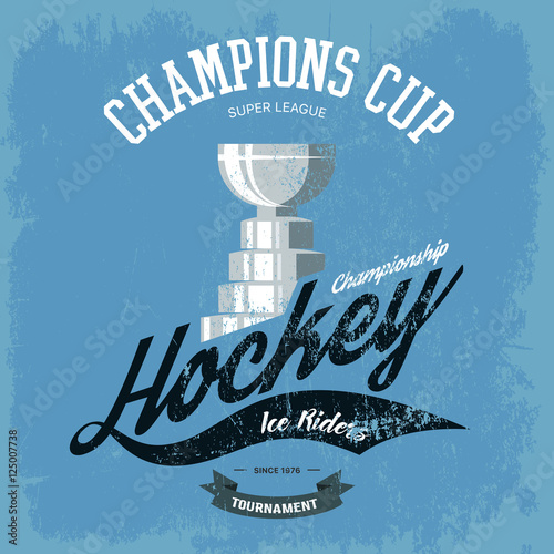 Hockey trophy or cup for t-shirt print