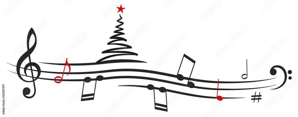 Fototapeta premium Christmas tree Music Note