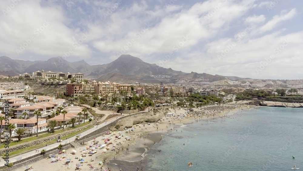 Playa de Las Americas, Tenerife. Aerial view in summer season