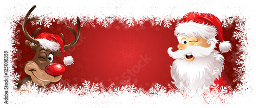 Rudolph and Santa christmas background