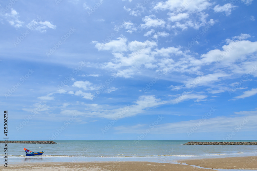 Beautiful sky with beach and tropical sea Beautiful sky with beach and tropical sea