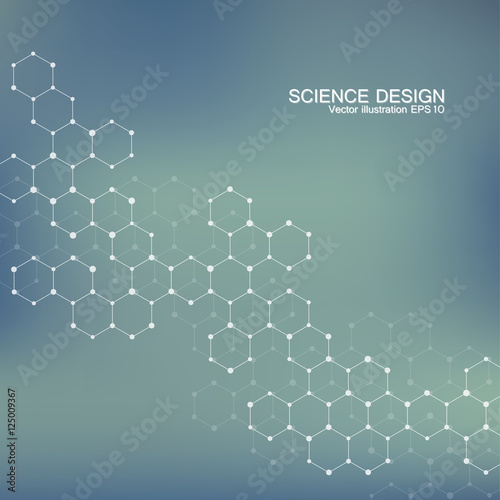 Structure molecule of DNA and neurons. Structural atom. Chemical compounds. Medicine, science, technology concept. Geometric abstract background. Vector illustration for your design.