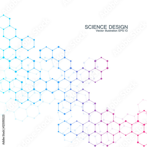 Structure molecule of DNA and neurons. Structural atom. Chemical compounds. Medicine, science, technology concept. Geometric abstract background. Vector illustration for your design.