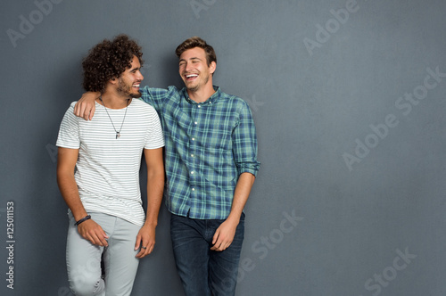 Friends laughing and enjoying photo