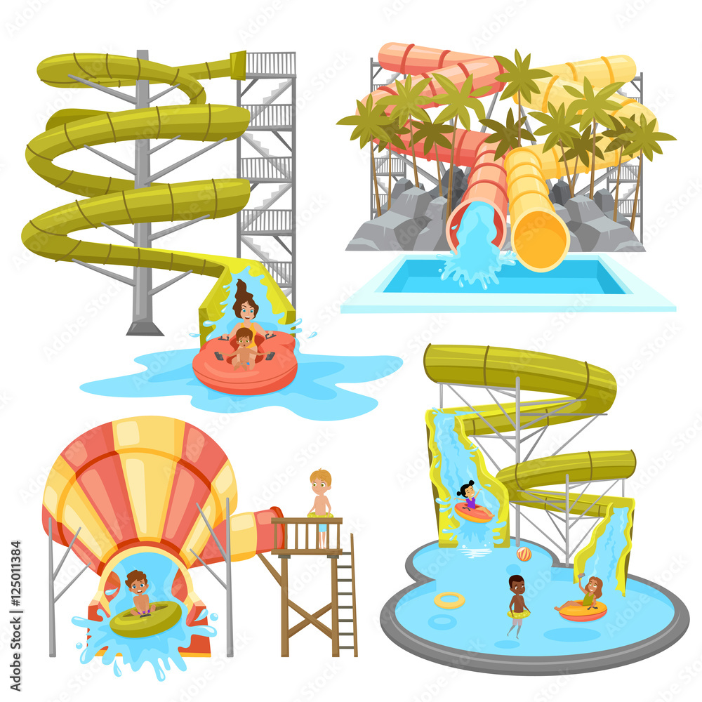Fotografie Colorful Aquapark Set