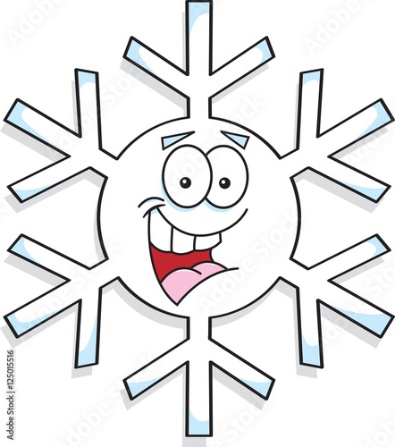 Cartoon illustration of a snowflake.