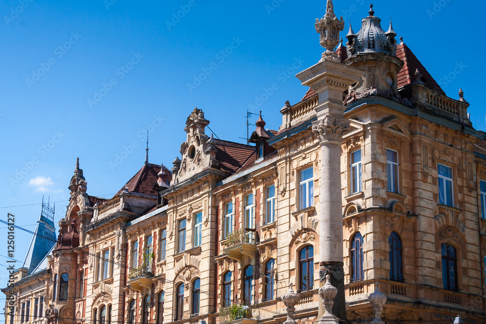 ancient architecture of Lviv , western Ukraine , old city , architectural monument , old buildings