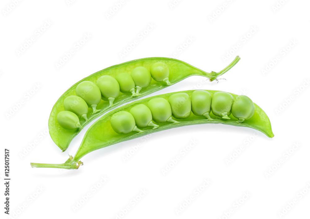 Fresh green pea pod on white background Fresh green pea pod on white background