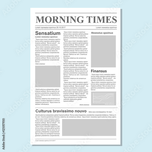 Graphical design newspaper journal template vector Paper tabloid on newsprint