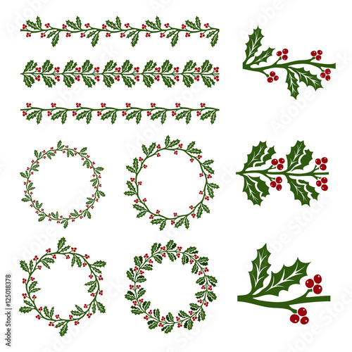 Christmas holly decorations