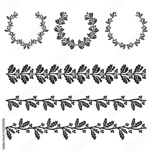 Christmas holly decorations