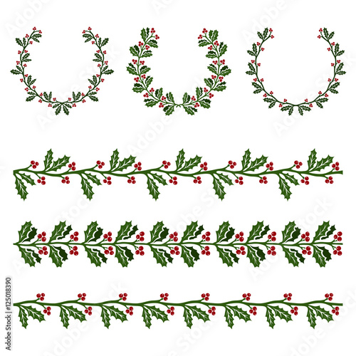 Christmas holly decorations