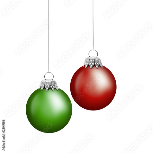 Rote und Grüne Weihnachtskugeln