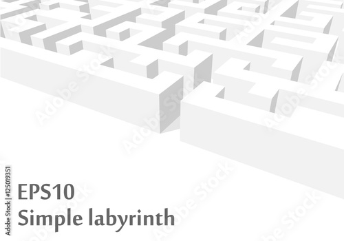 white labyrinth enterance illustration with free area for text.