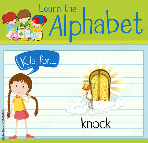 Flashcard alphabet K is for knock