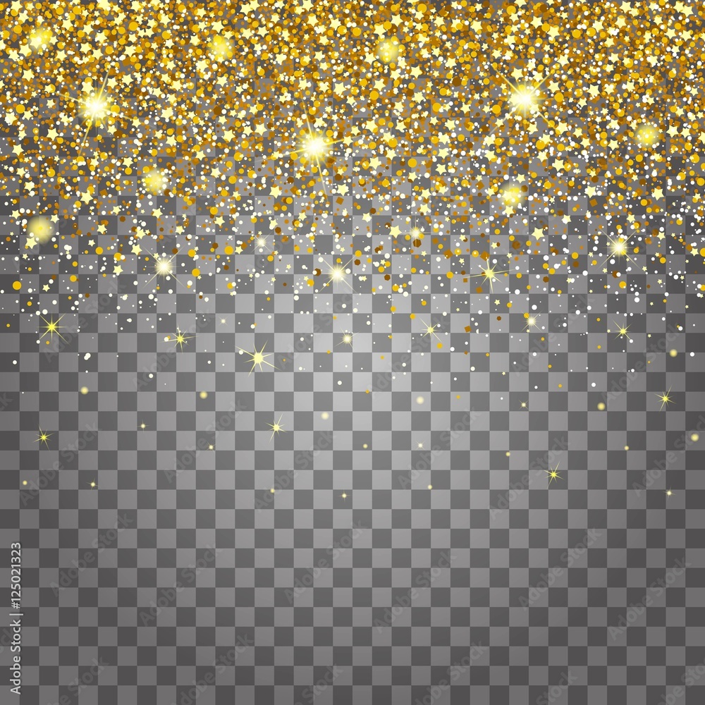 Effect of flying parts gold glitter luxury rich design background ...