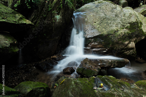 Beautiful waterfall in nature as background