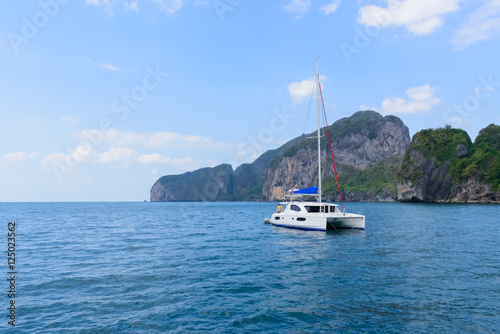 TRANG, THAILAND-February 19,2016: touristic boat in sea Trang Du