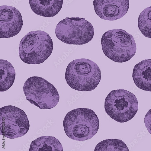 Blueberry seamless pattern. Vector illustration