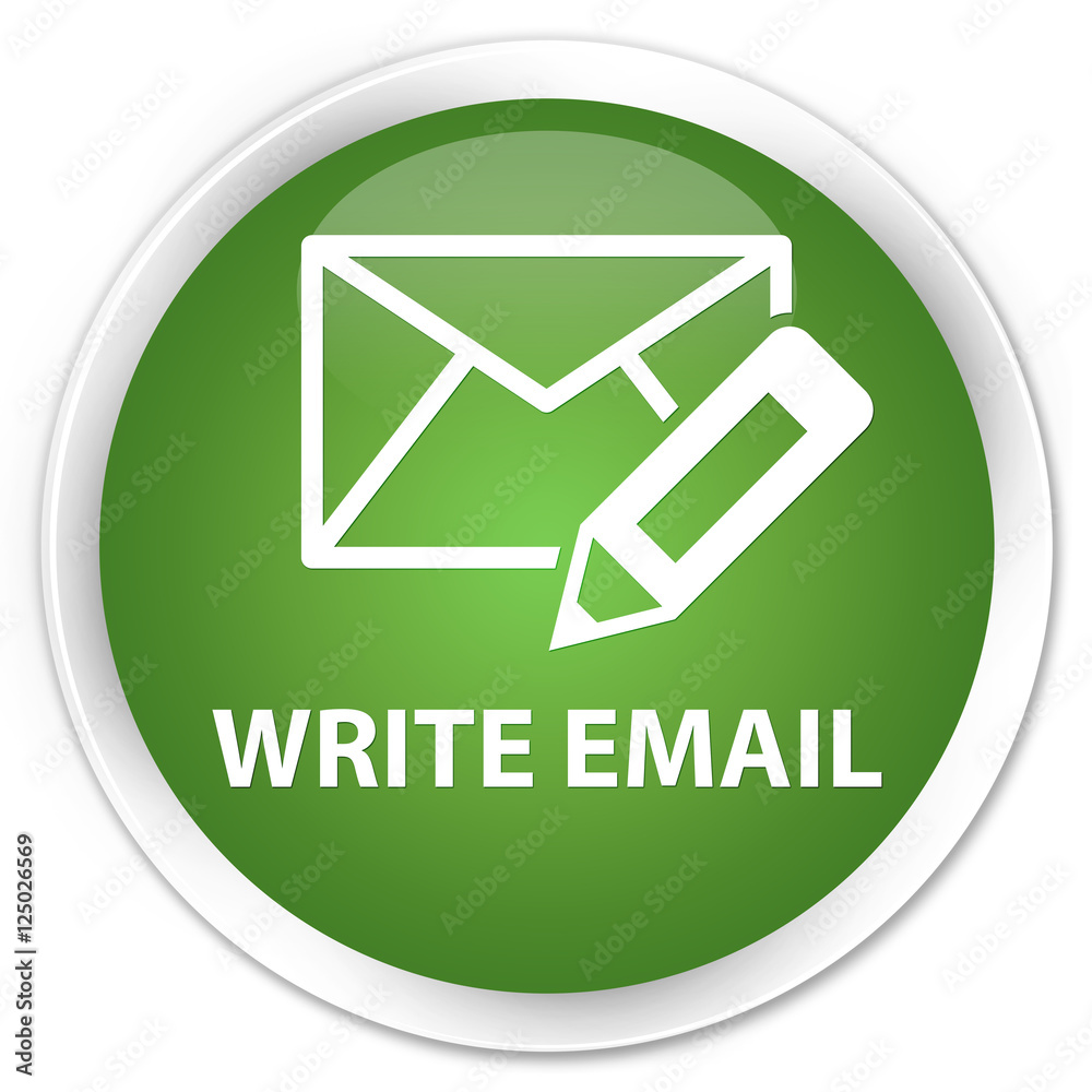 Write email soft green glossy round button Write email soft green glossy round button