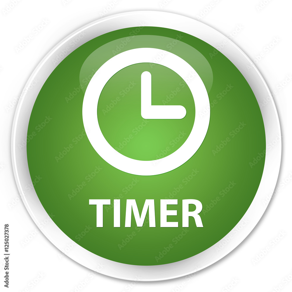 Timer soft green glossy round button Timer soft green glossy round button