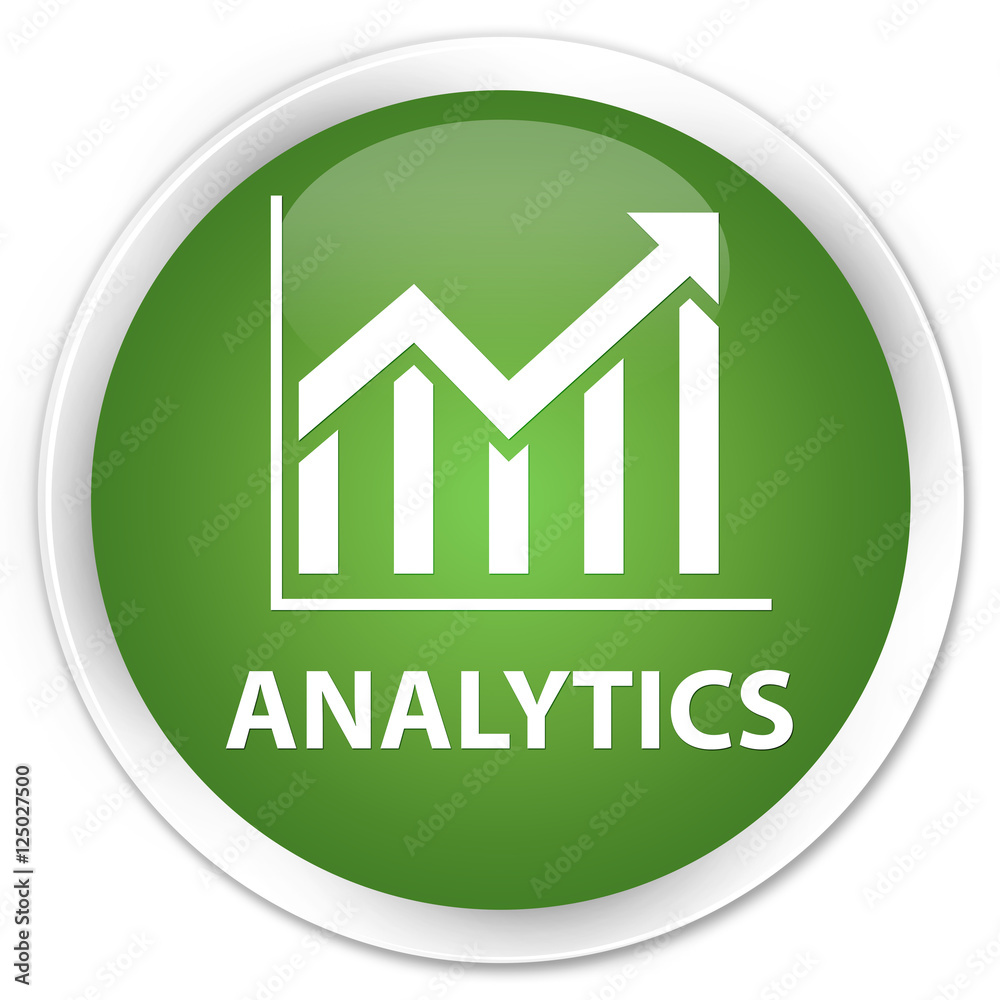 Analytics (statistics icon) soft green glossy round button Analytics (statistics icon) soft green glossy round button