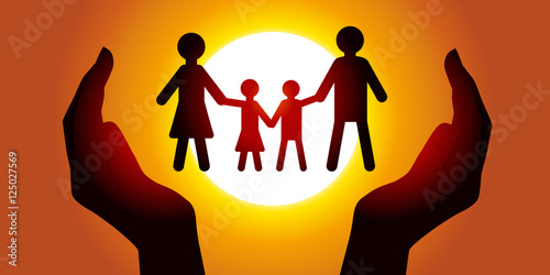 Famille - Protection - Papier découpé