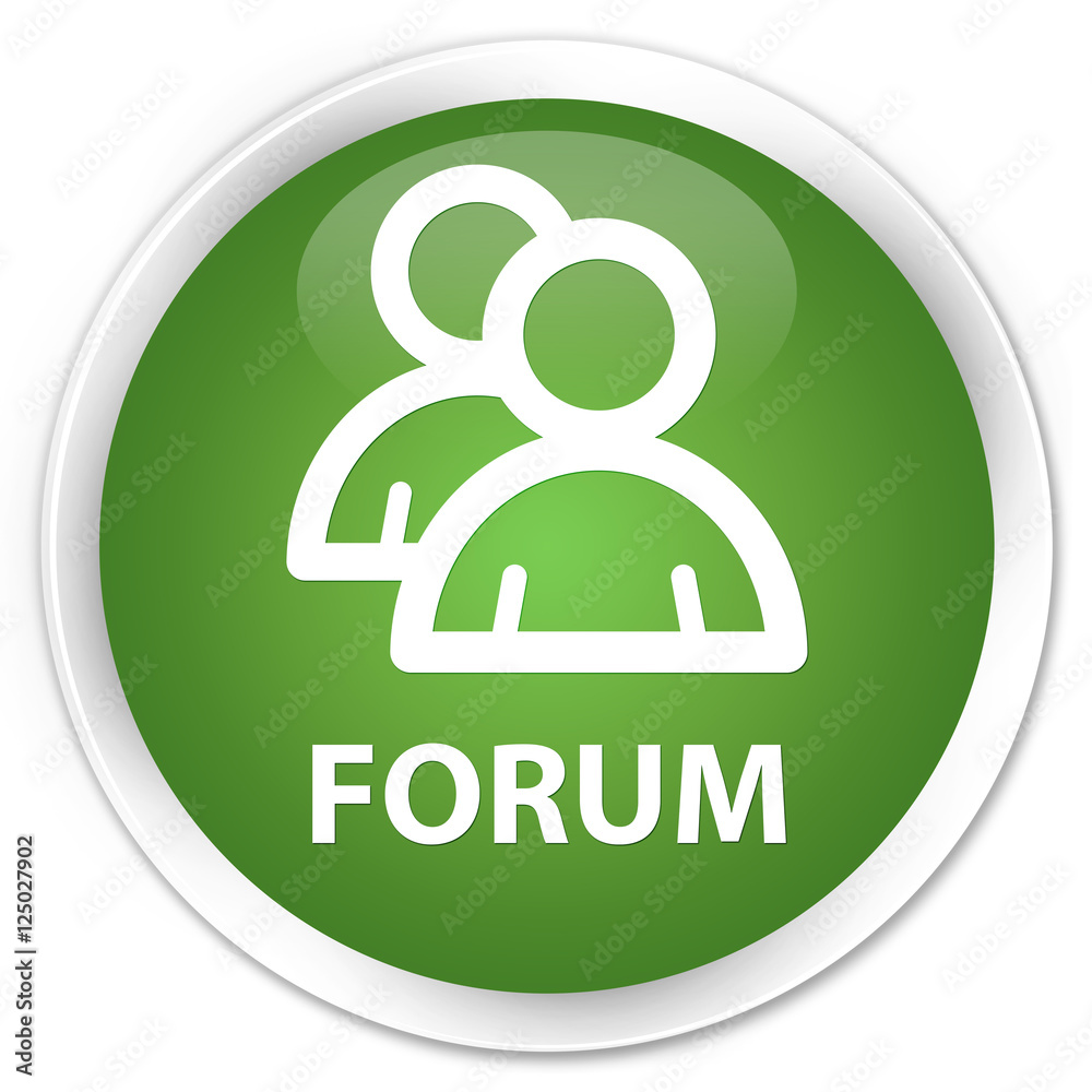 Forum (group icon) soft green glossy round button Forum (group icon) soft green glossy round button