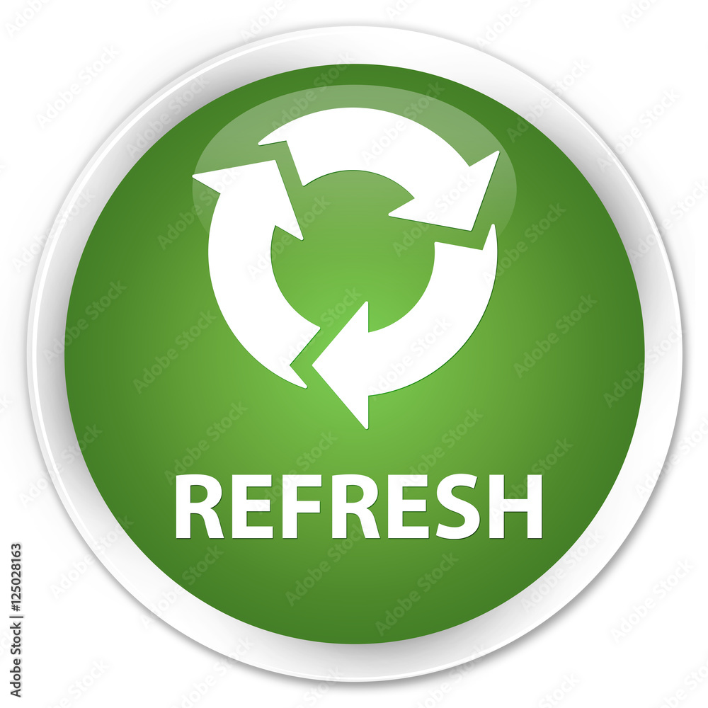Refresh soft green glossy round button Refresh soft green glossy round button
