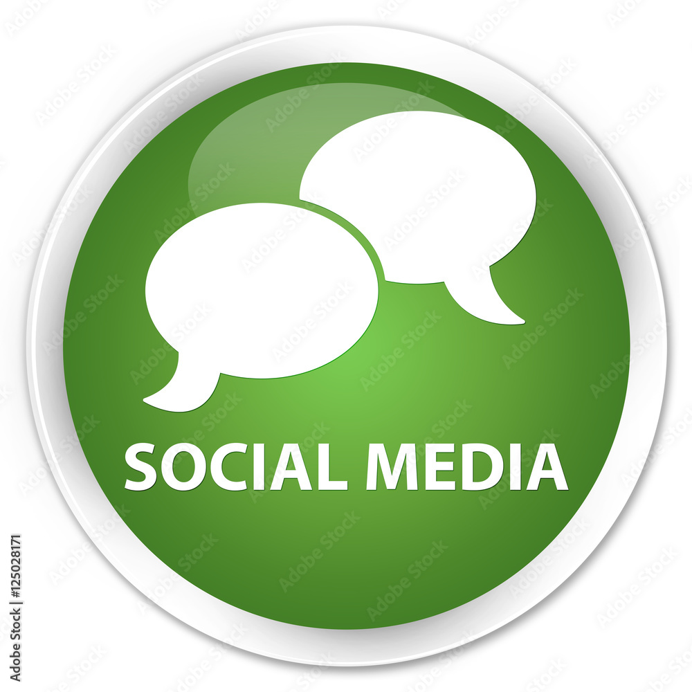 Social media (chat bubble icon) soft green glossy round button Social media (chat bubble icon) soft green glossy round button