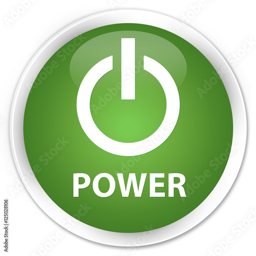 Power soft green glossy round button